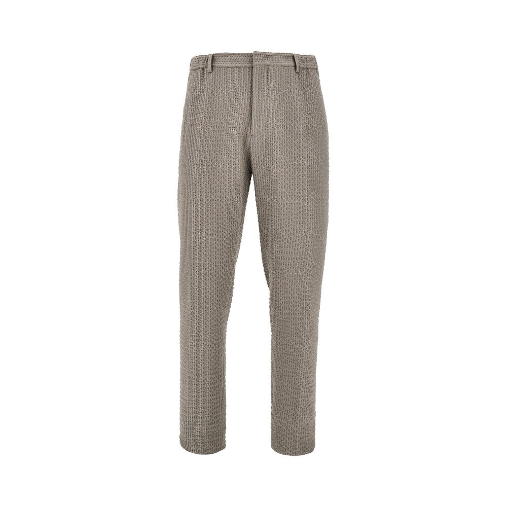 Pantalone in jersey di lana goffrato