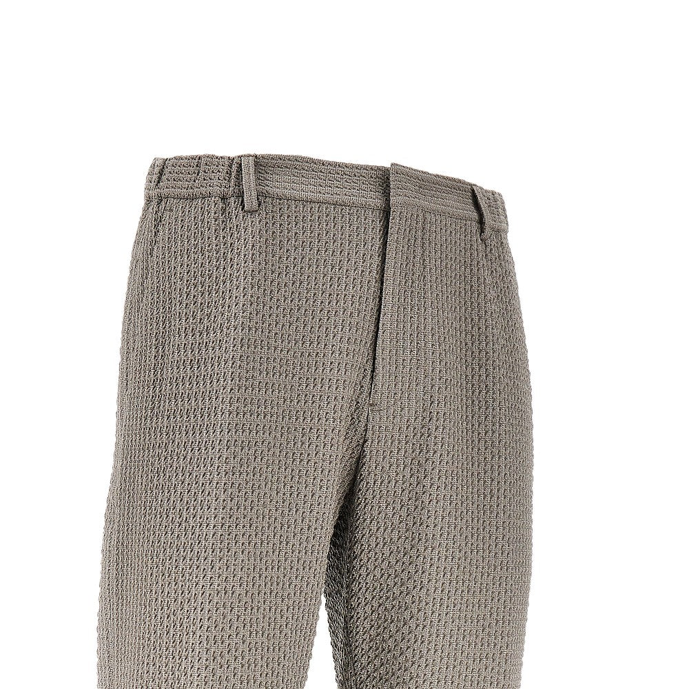 Pantalone in jersey di lana goffrato