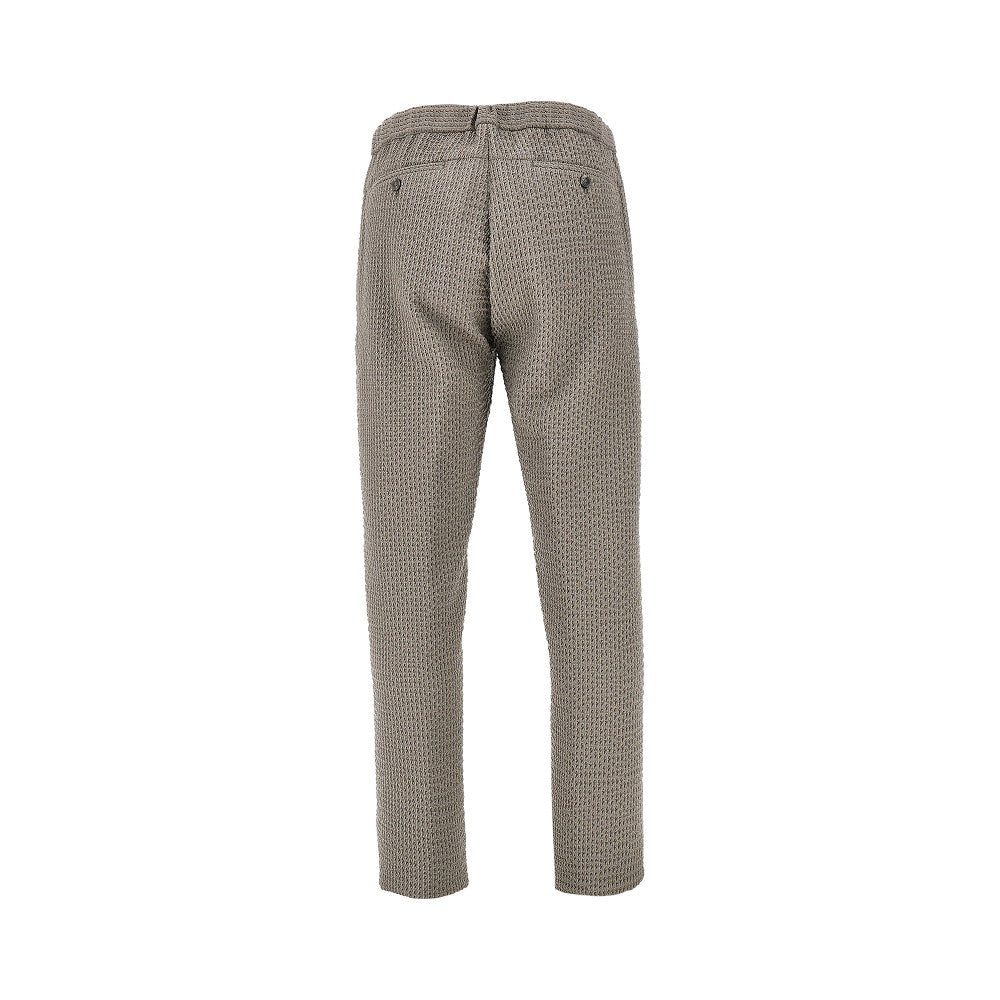Pantalone in jersey di lana goffrato