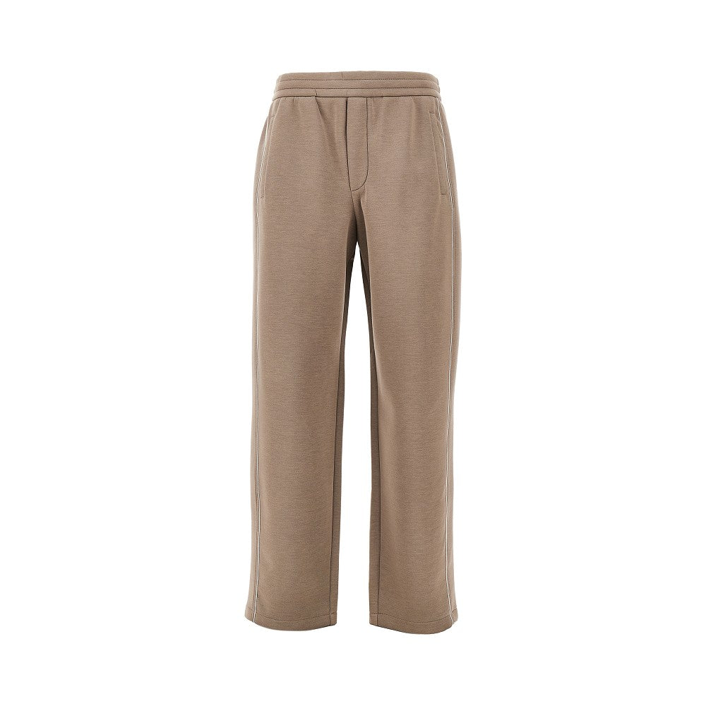 Double jersey pants with piping