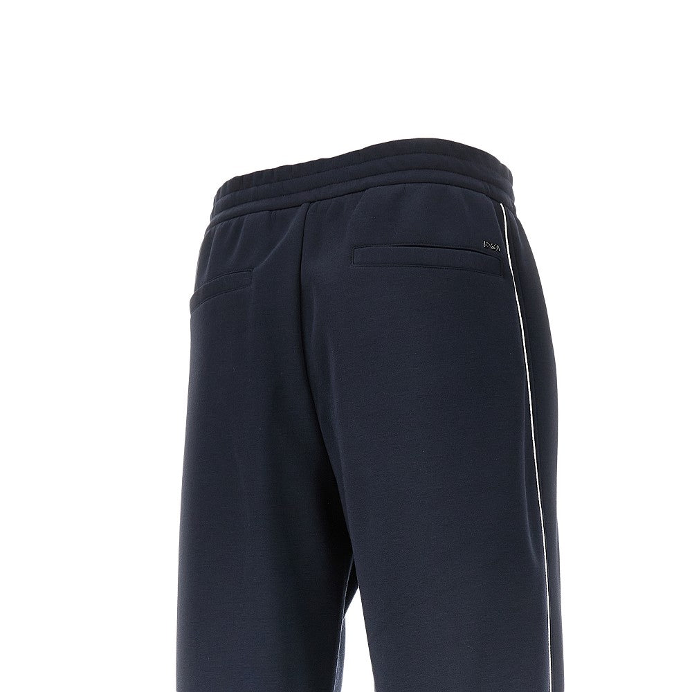 Double jersey pants with piping