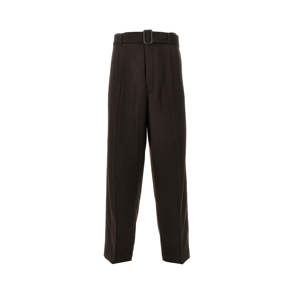 Wool and cashmere pants with belt