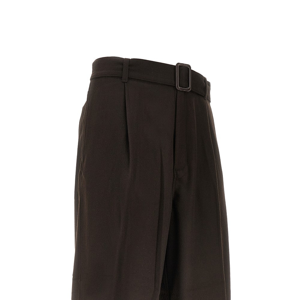 Wool and cashmere pants with belt