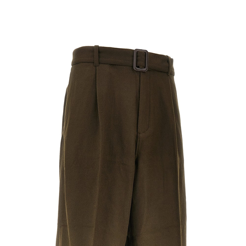 Wool and cashmere pants with belt