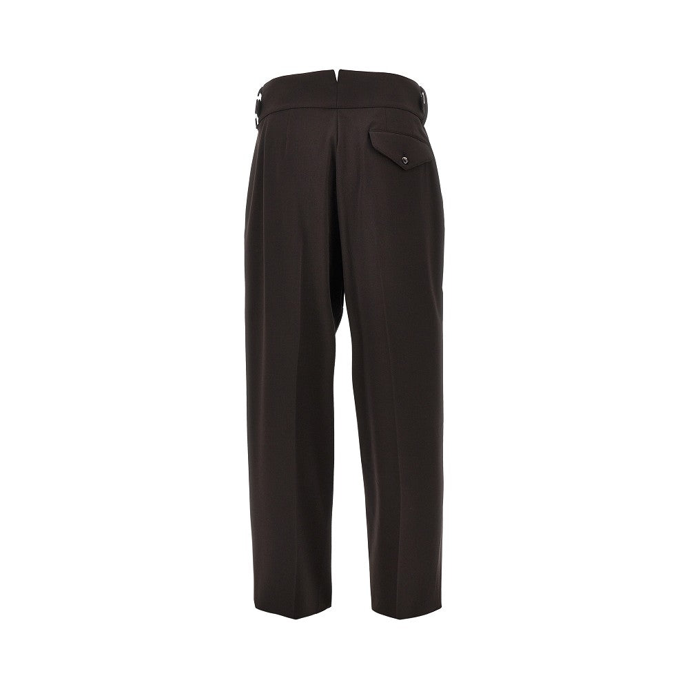 Pantalone in lana stretch con cinturini