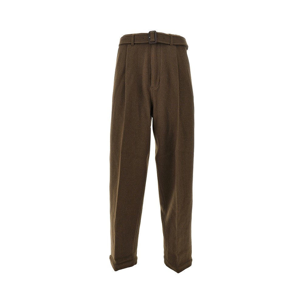 Pantalone in lana e cachemire con cintura