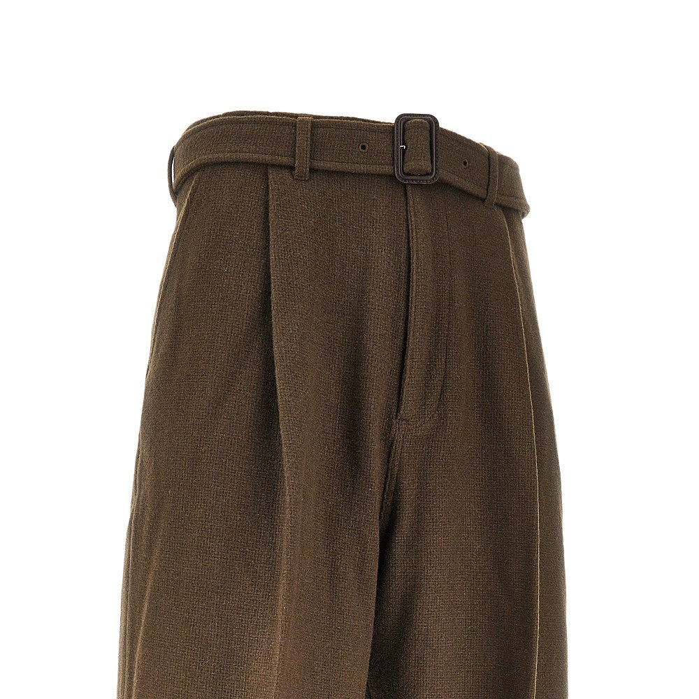 Pantalone in lana e cachemire con cintura