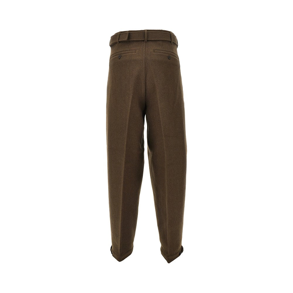 Pantalone in lana e cachemire con cintura