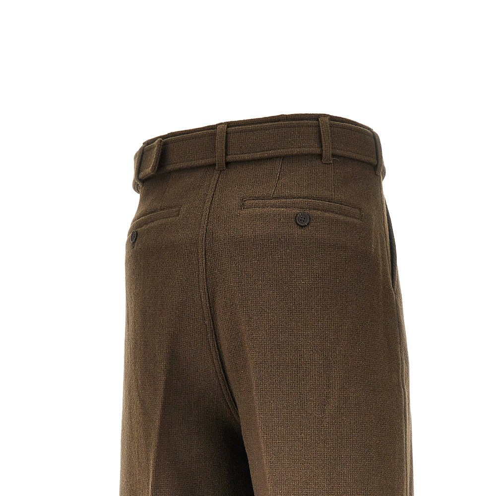 Pantalone in lana e cachemire con cintura