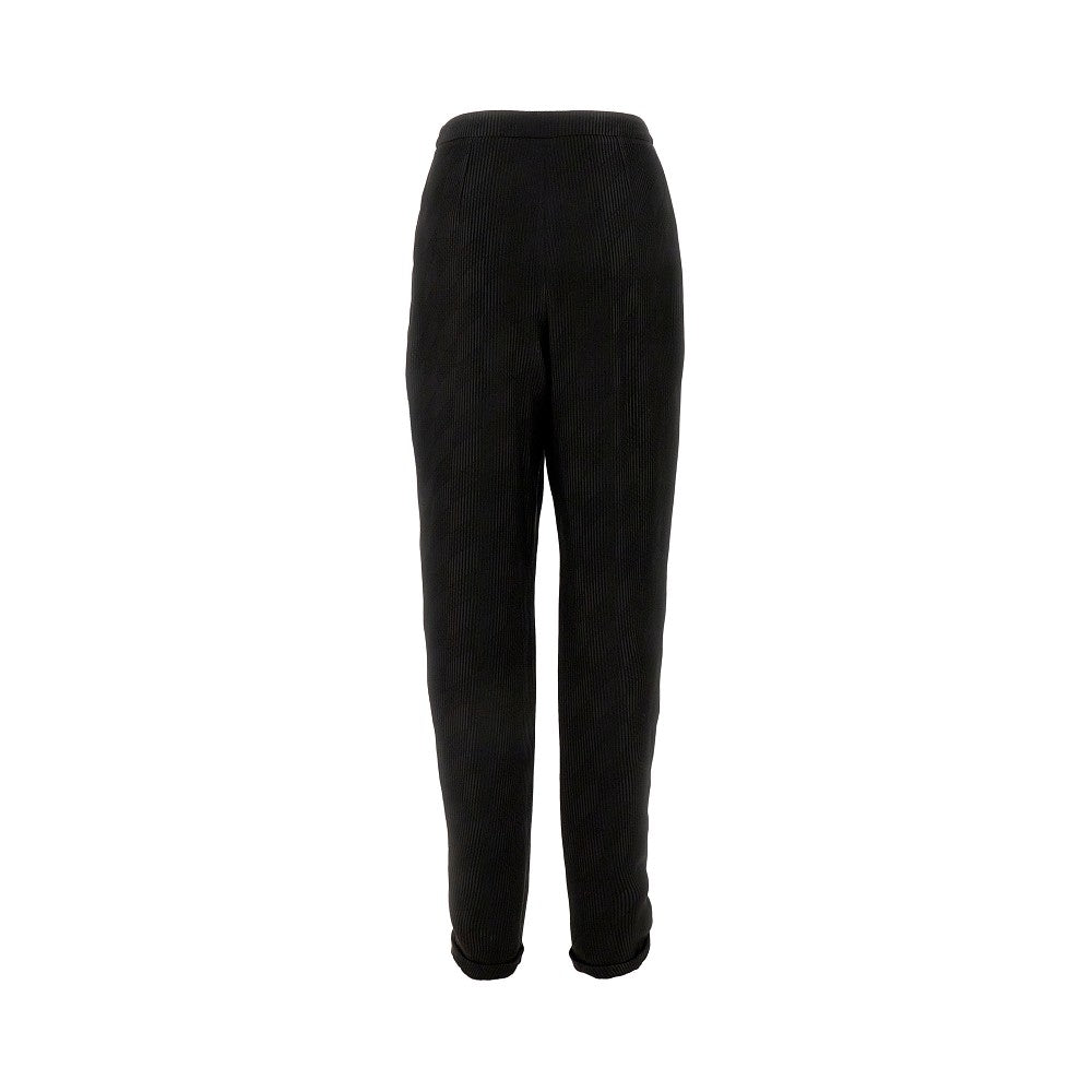 Pantalone con pinces in tessuto canneté