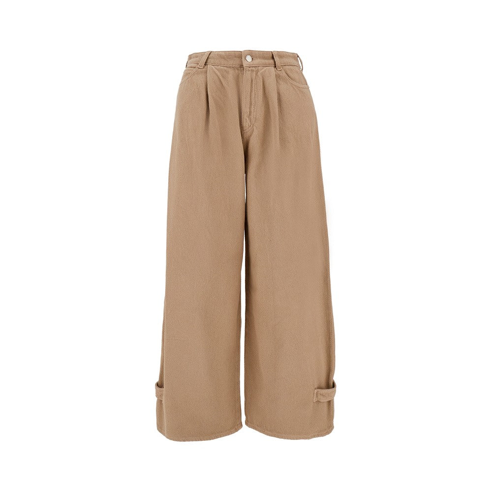 Pantalone Slouchy Fit in bull di cotone