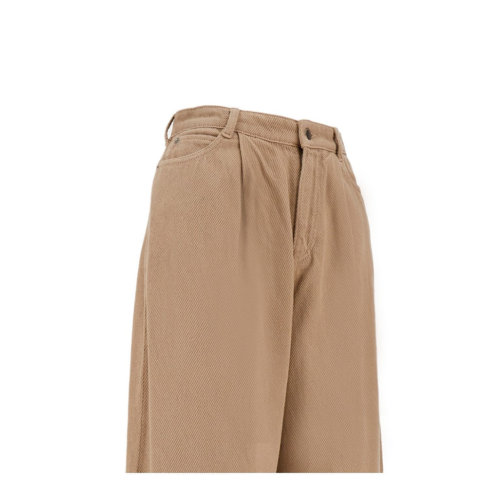 Pantalone Slouchy Fit in bull di cotone