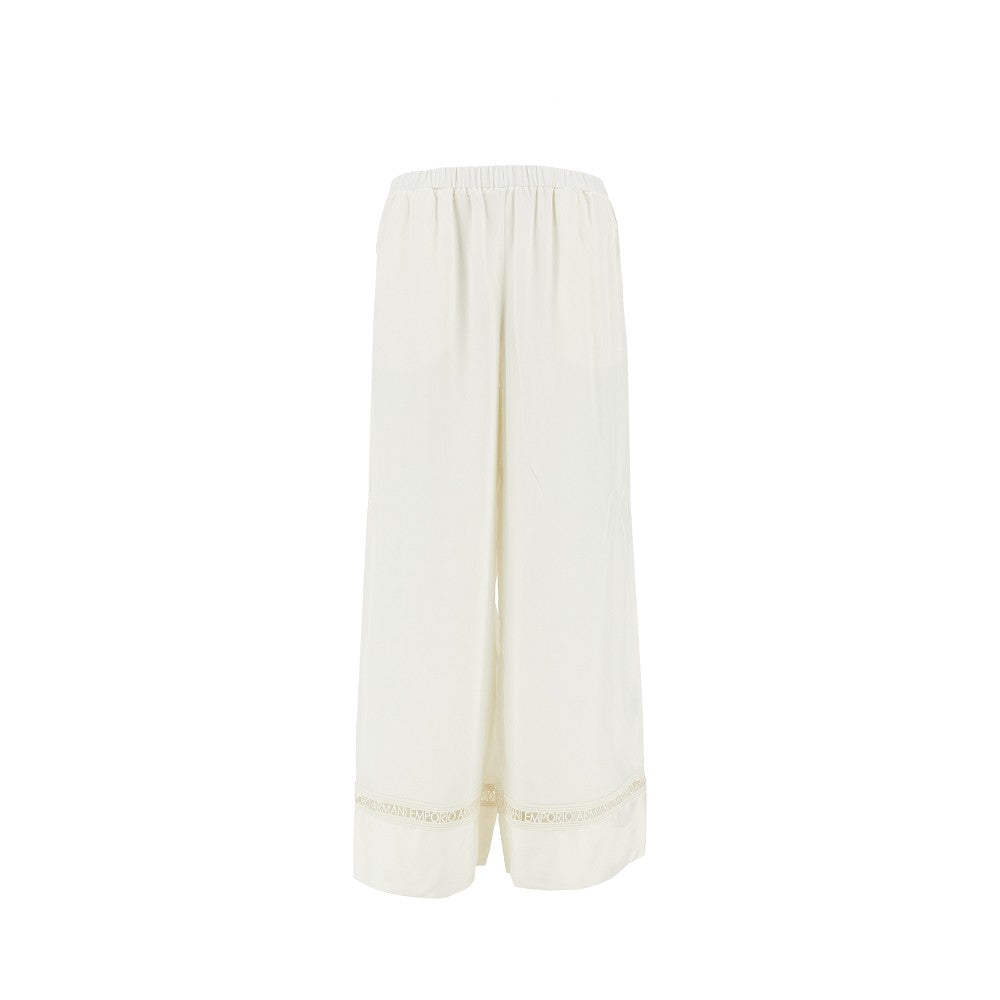 Pantalone in viscosa con inserto logato