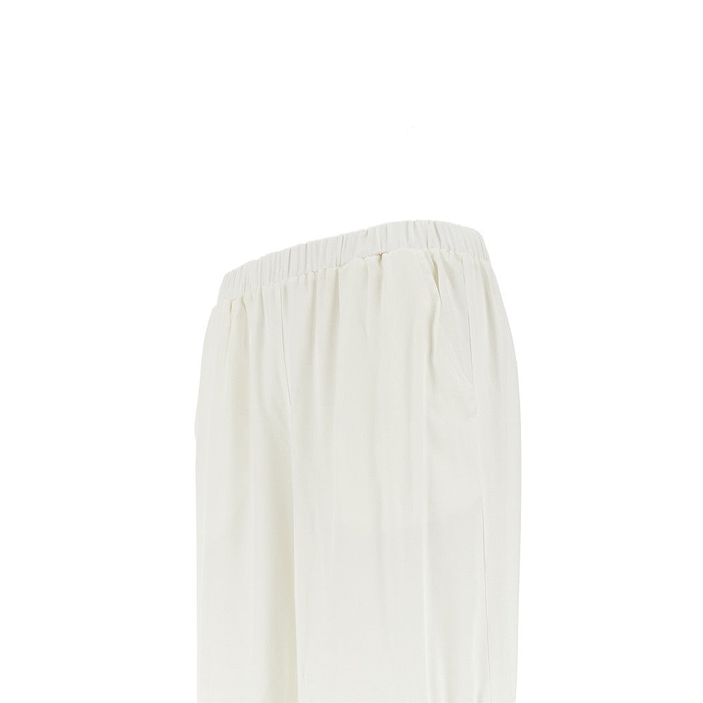 Pantalone in viscosa con inserto logato