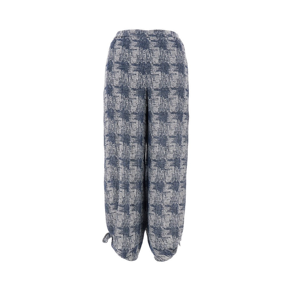 Pantalone in misto lino check