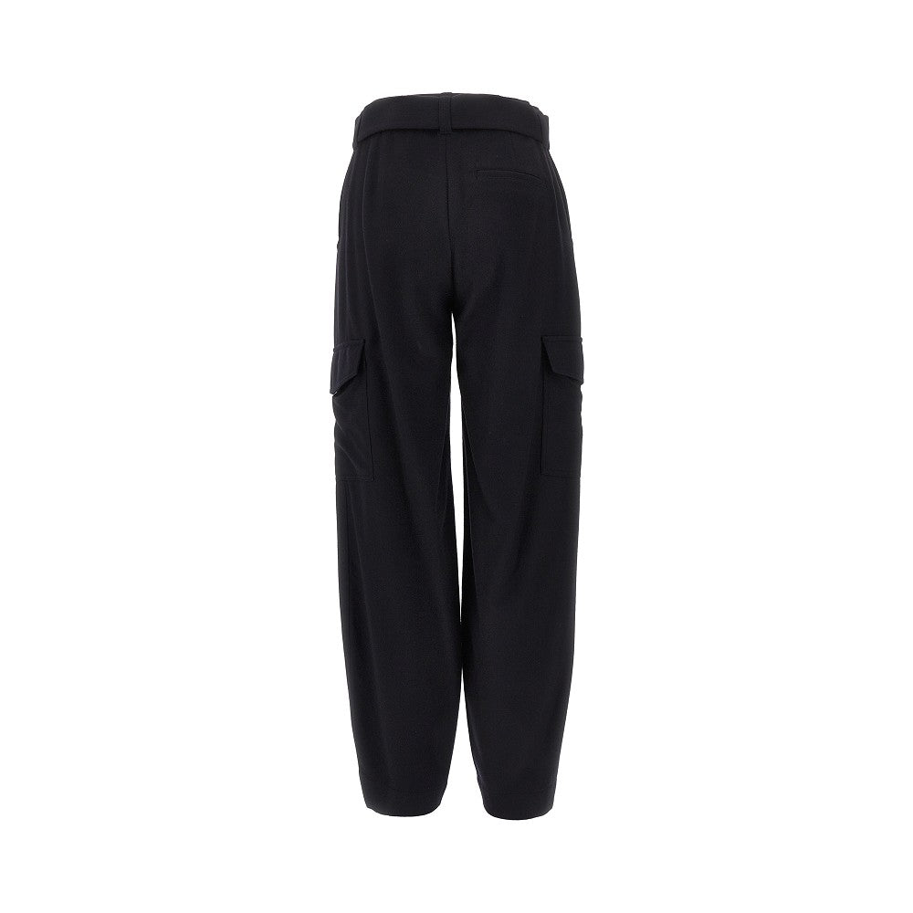 Wool-blend cloth cargo pants