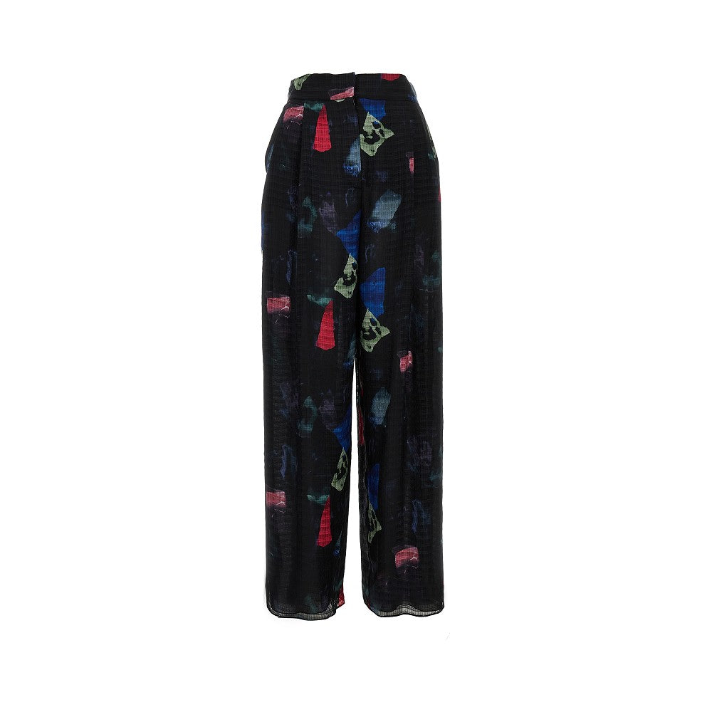 Pantalone in misto seta jacquard