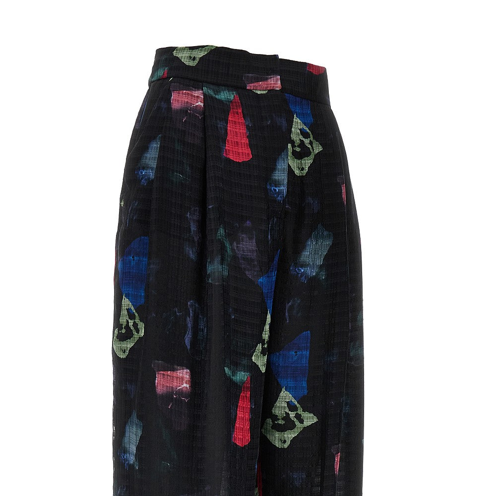 Pantalone in misto seta jacquard