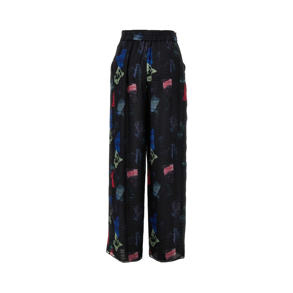 Pantalone in misto seta jacquard