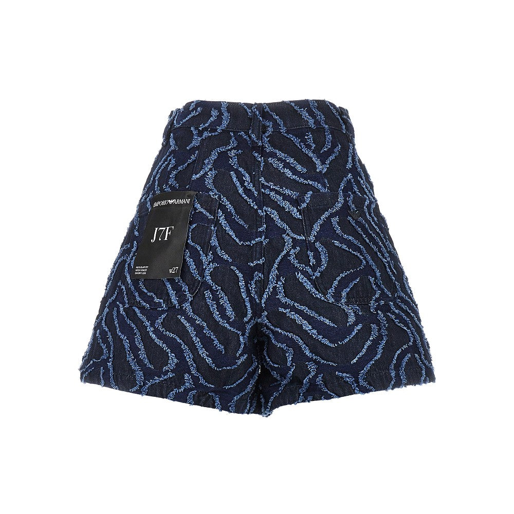Jacquard denim shorts