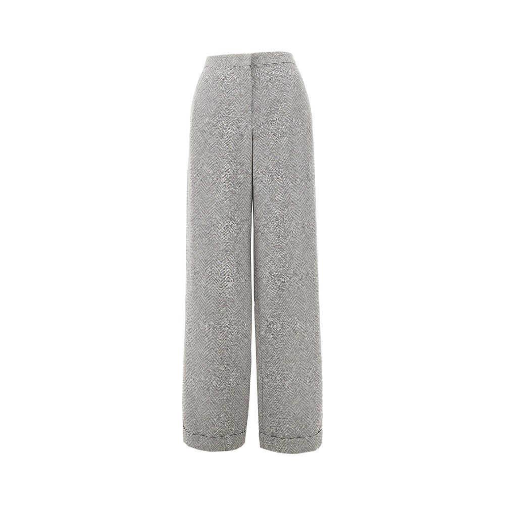 Chevron viscose-blend pants