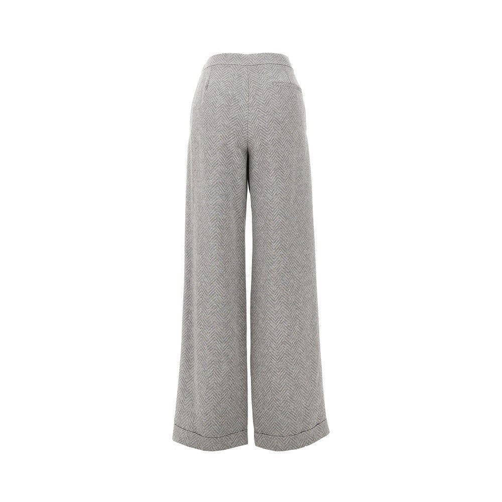 Chevron viscose-blend pants