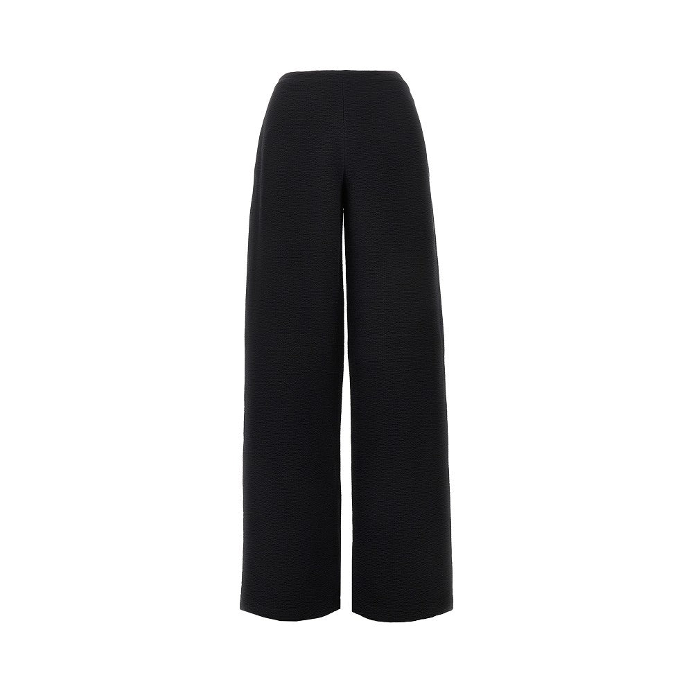 Pantalone palazzo in jersey goffrato