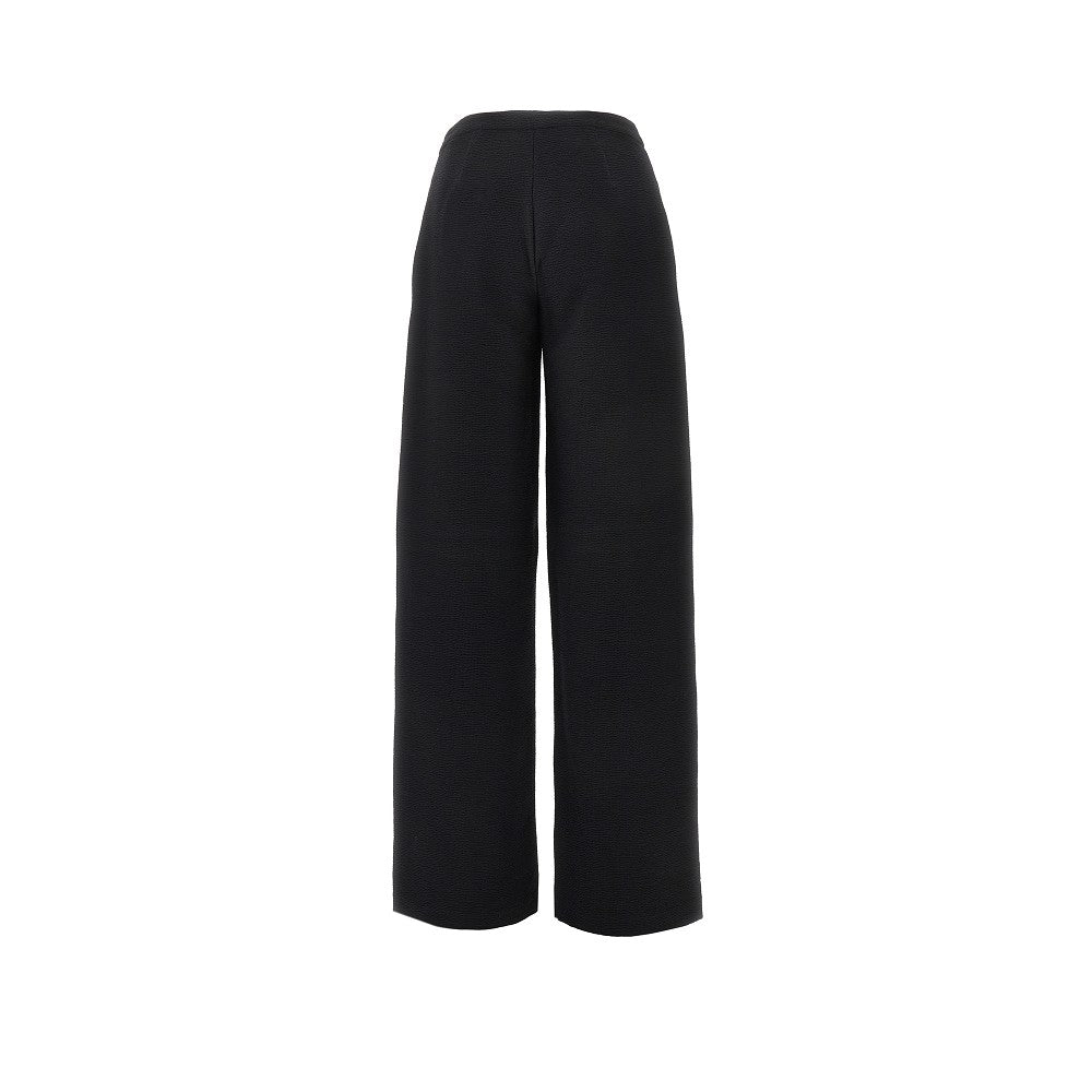 Pantalone palazzo in jersey goffrato