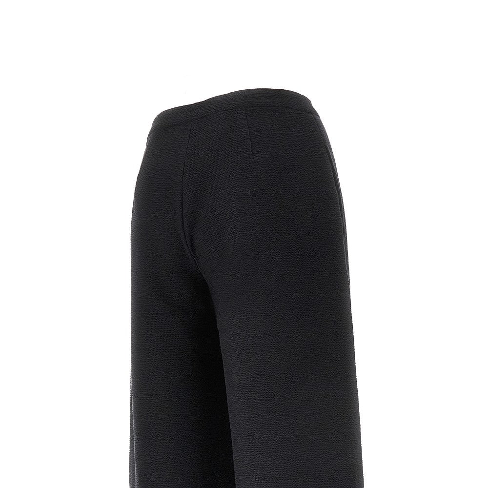 Pantalone palazzo in jersey goffrato