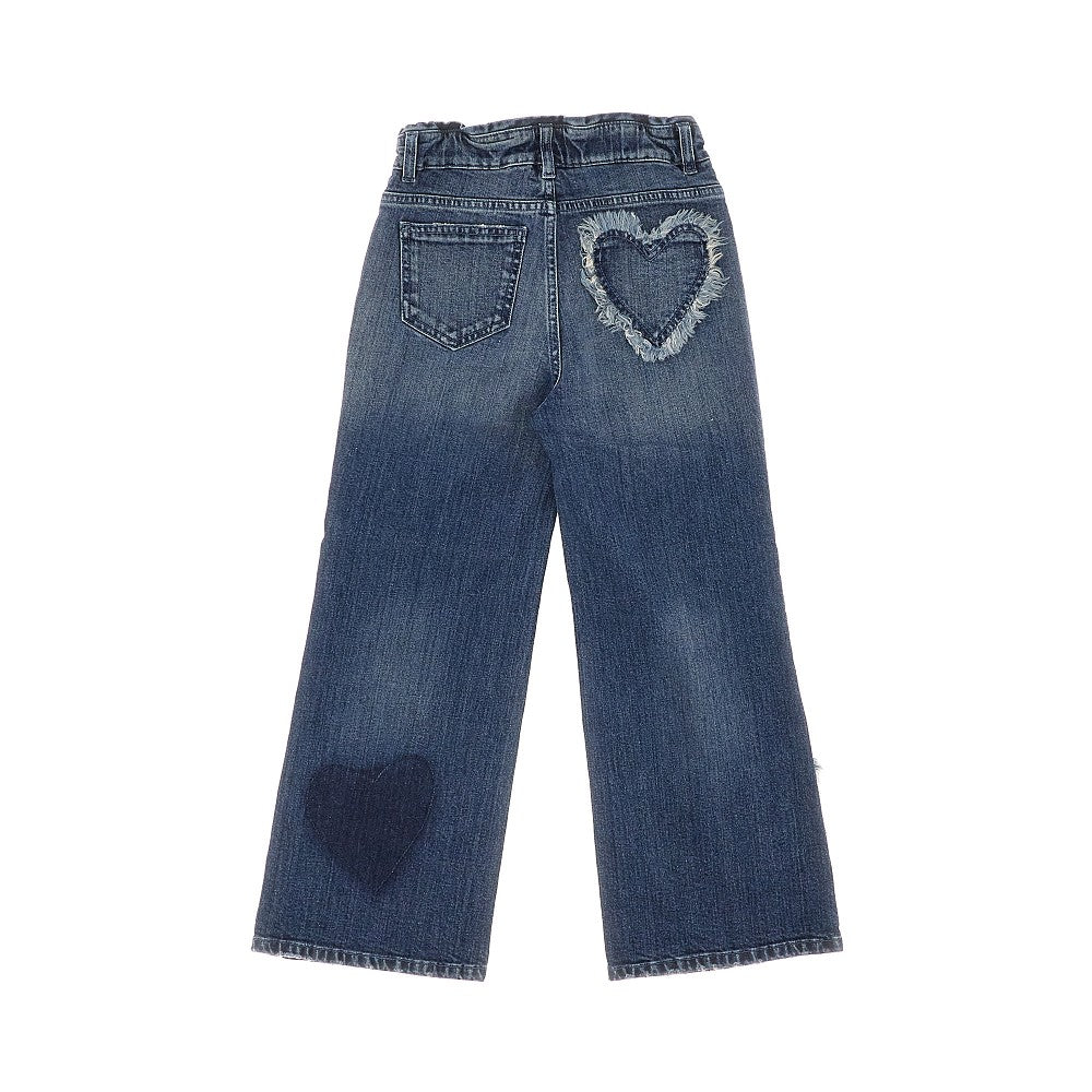 Jeans a gamba ampia con patch cuore