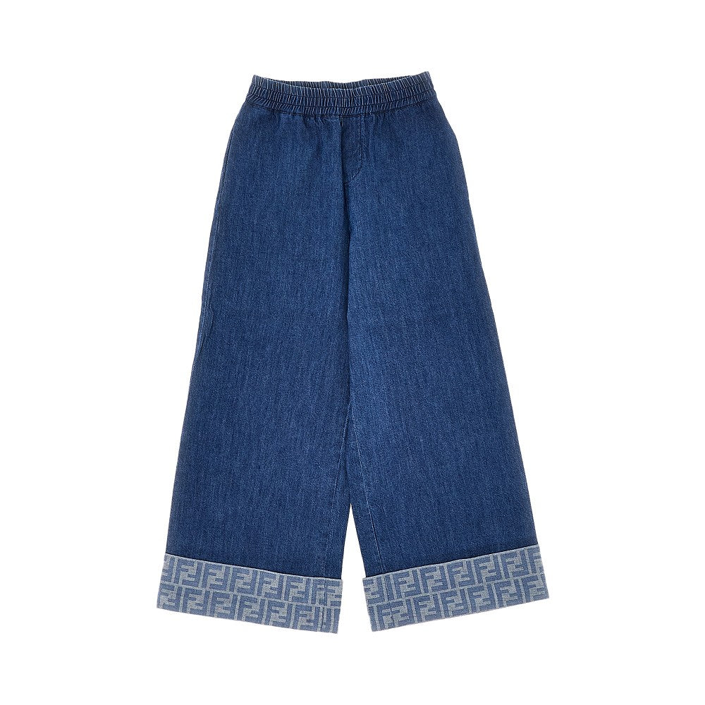 Wide-leg jeans with turn-up