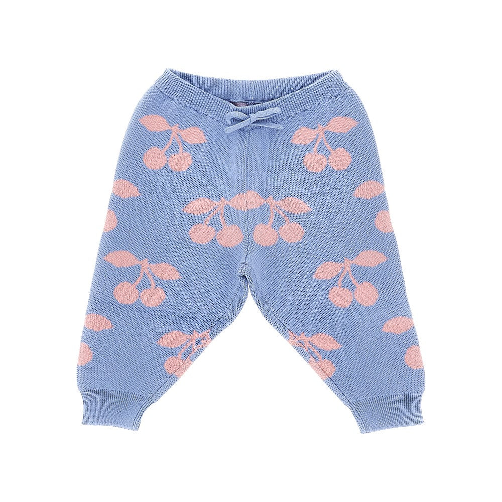 Pantalone in maglia con motivo ciliegie