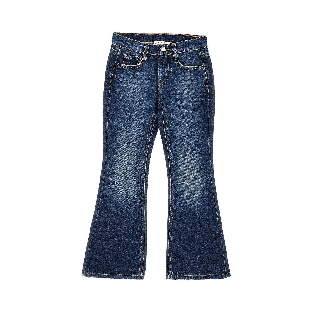 Jeans svasati in denim distressed