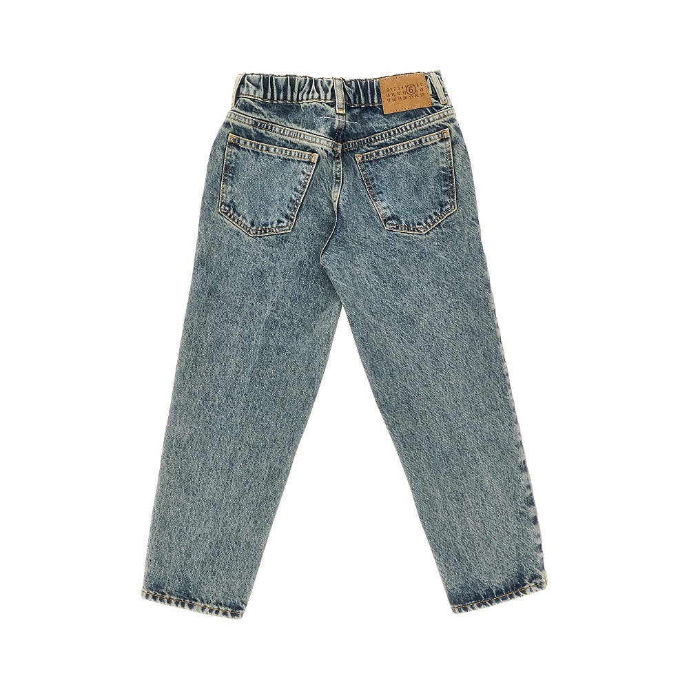 Cotton denim jeans with vintage effect