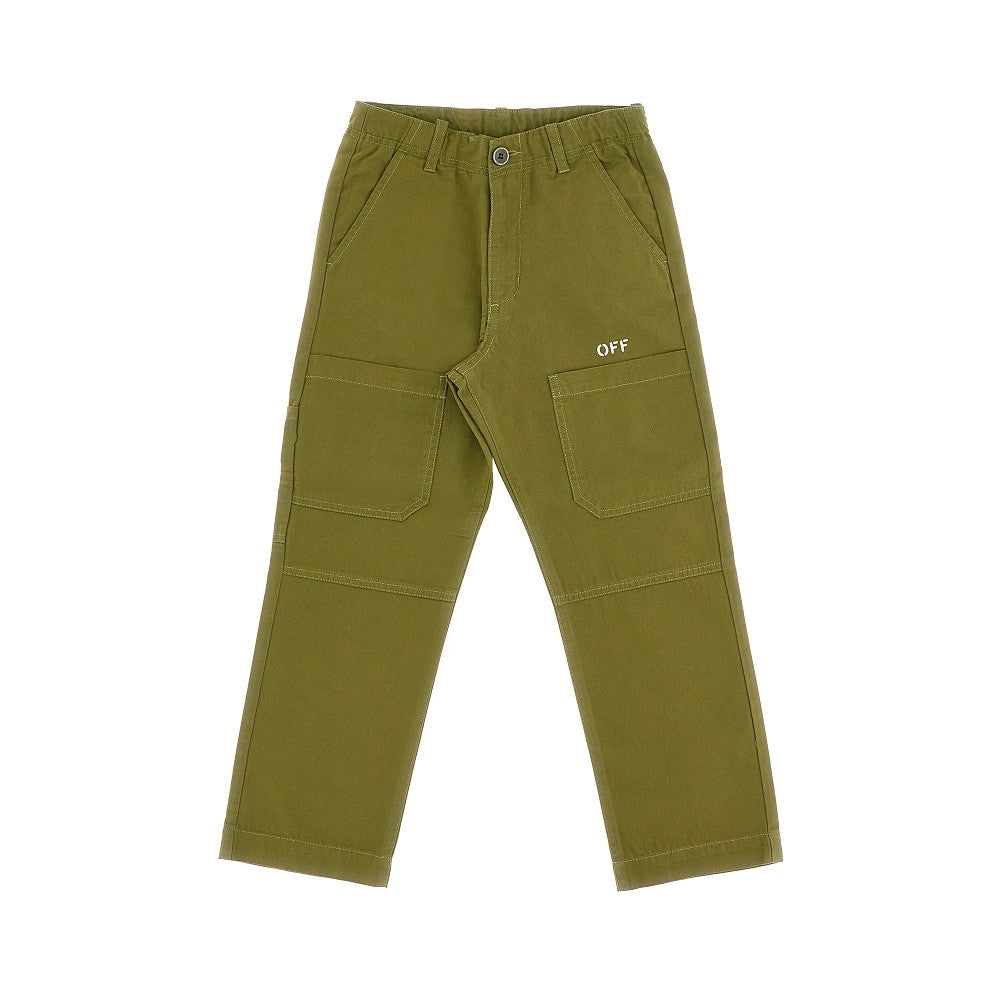 Pantalone workwear in cotone con stampa Diag