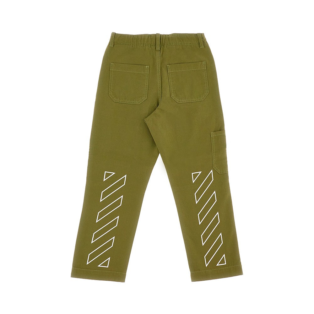 Pantalone workwear in cotone con stampa Diag