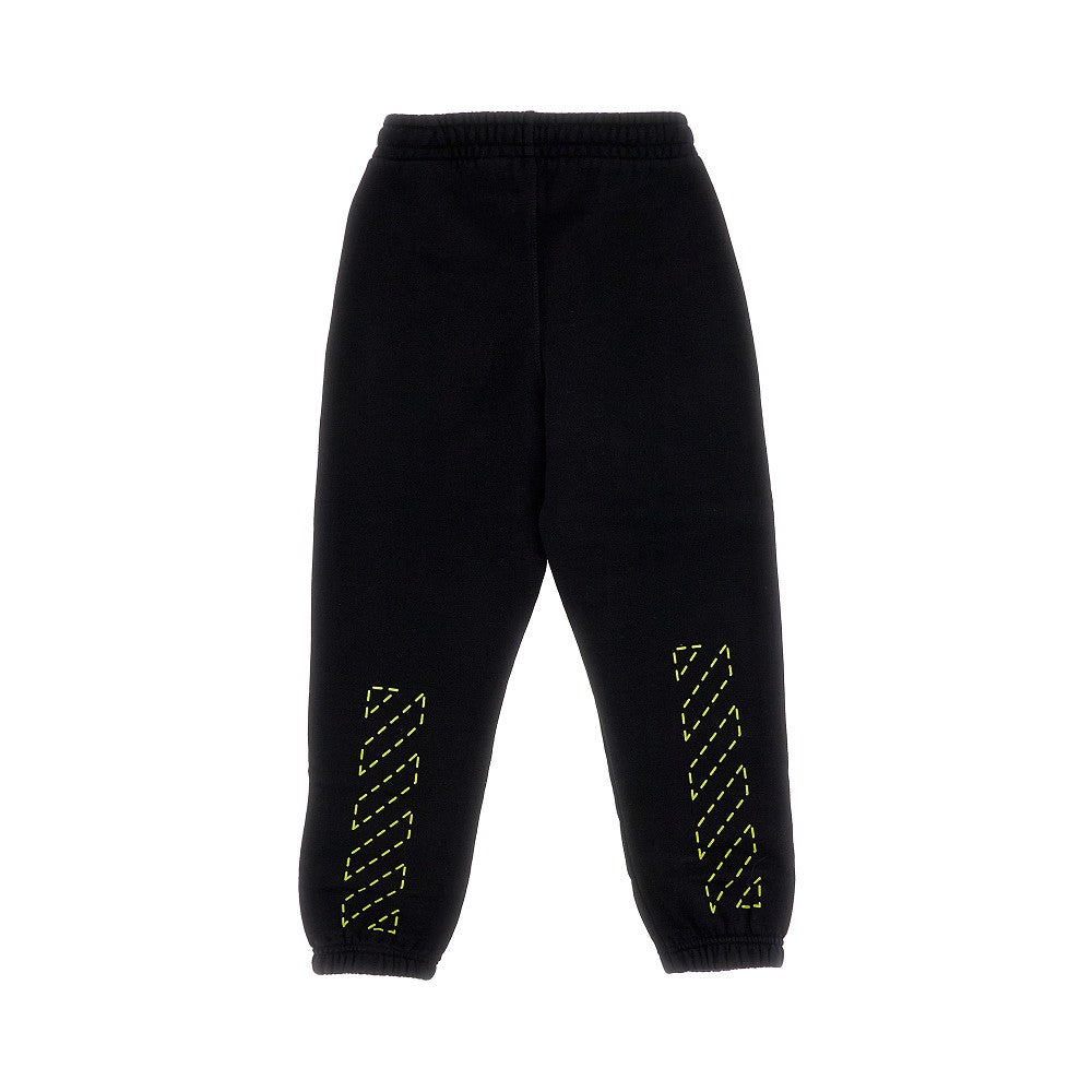 Diag print cotton sweatpants