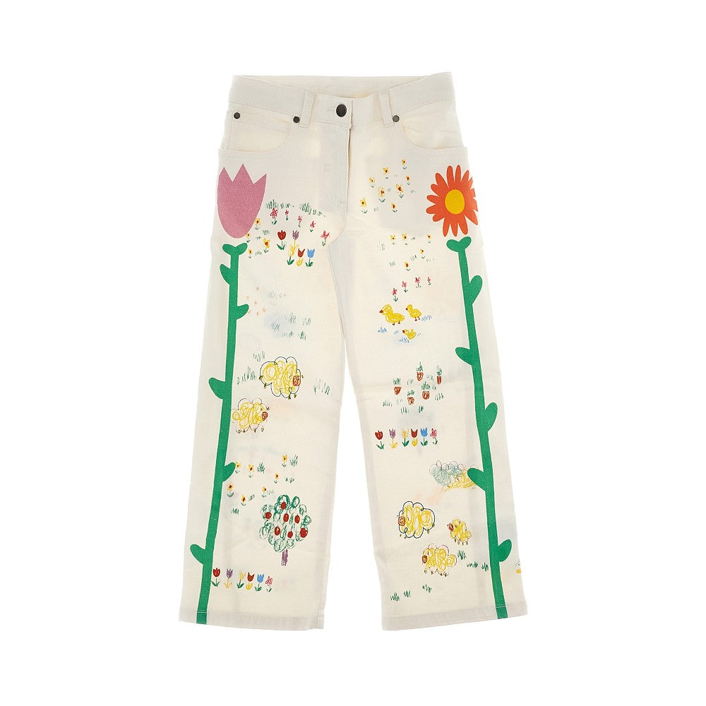 Jeans stampati in denim stretch