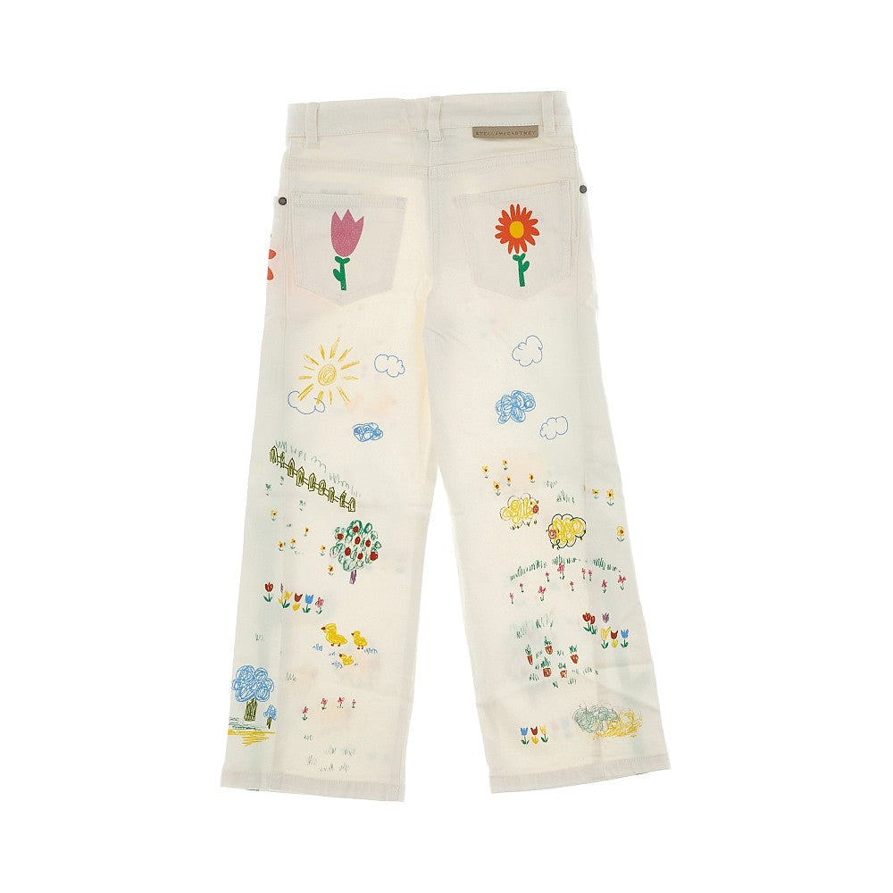 Jeans stampati in denim stretch