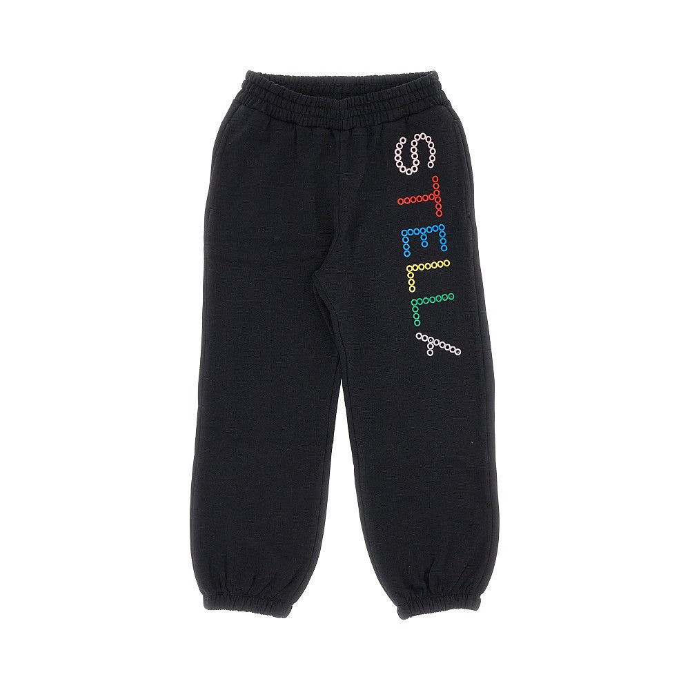 Logo embroidery sustainable cotton sweatpants