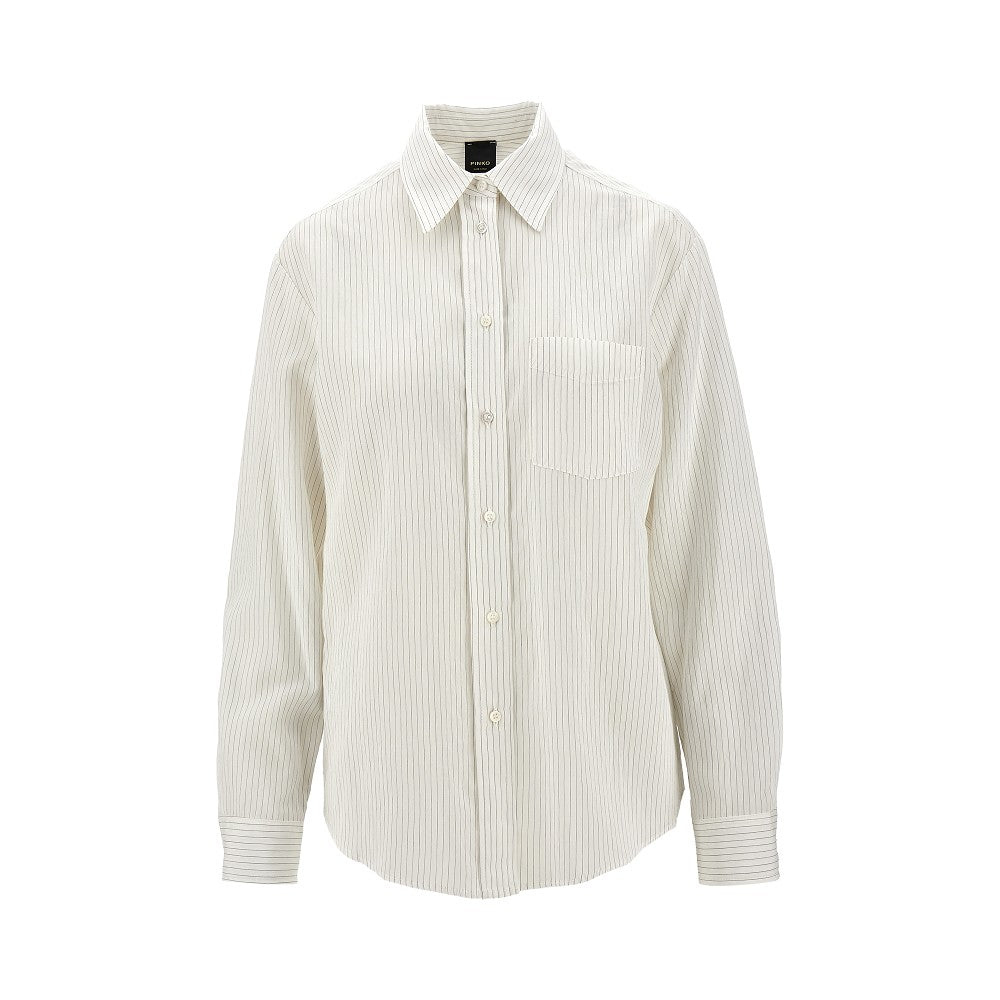 Pinstriped viscose-blend shirt