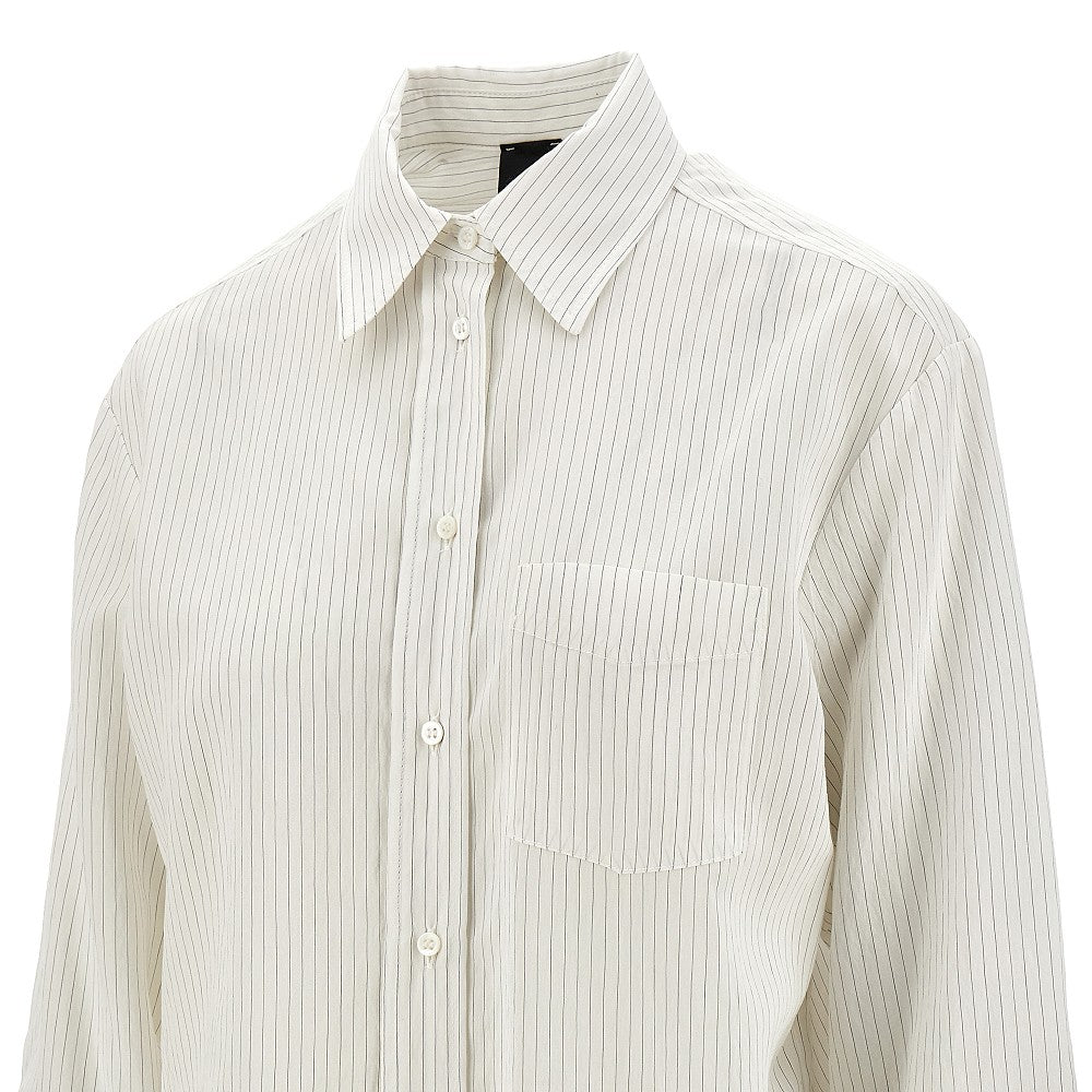Pinstriped viscose-blend shirt