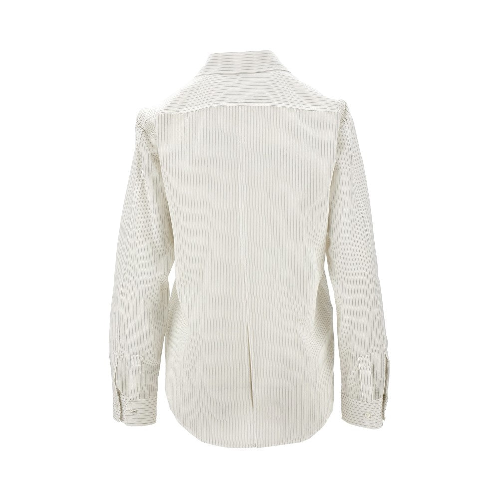 Pinstriped viscose-blend shirt