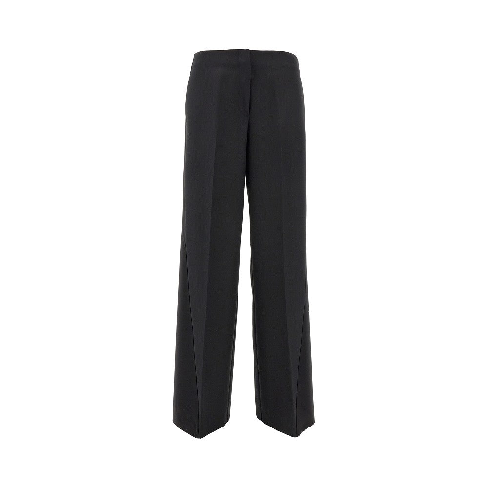 Pantalone palazzo con dettagli in satin