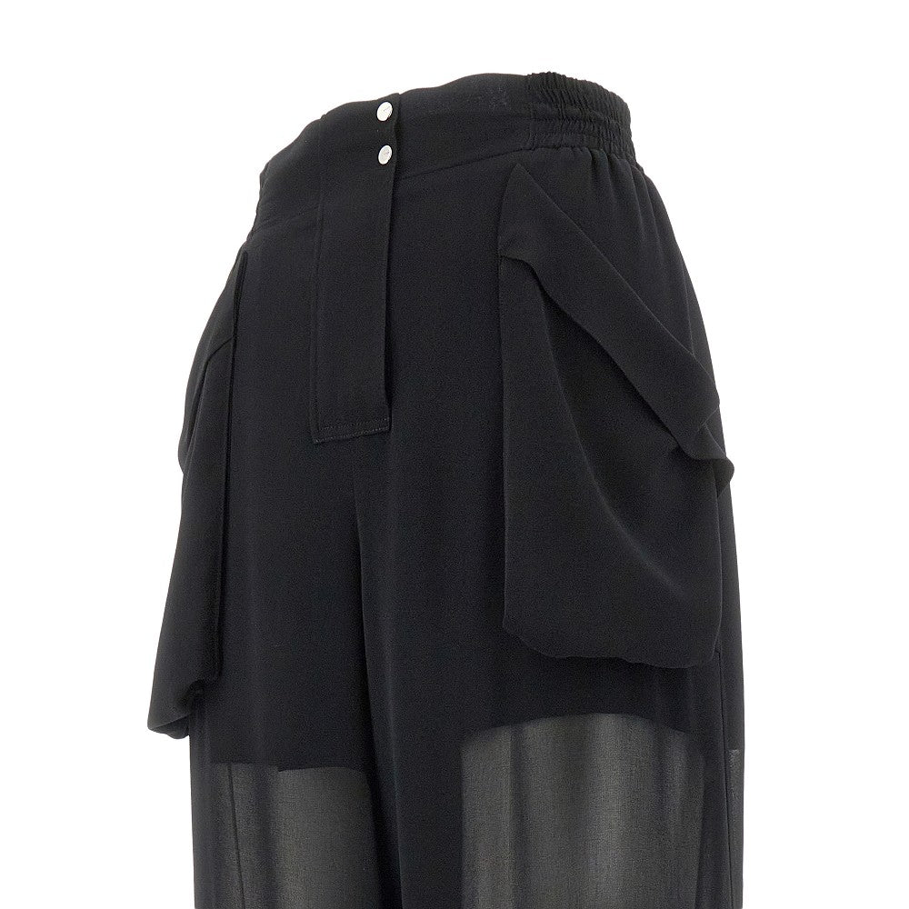 Pantalone cargo in georgette