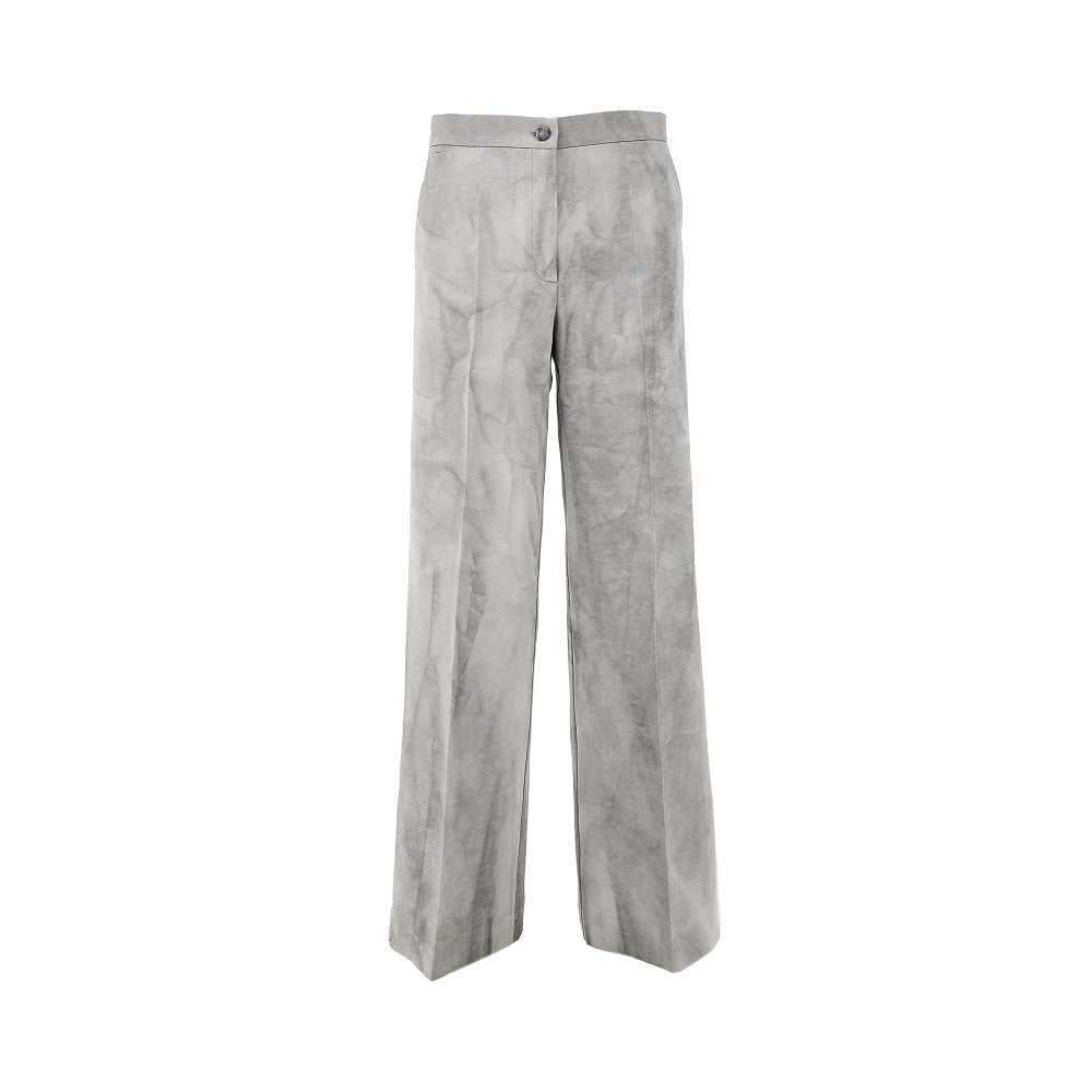 Pantalone in raso fiammato délavé