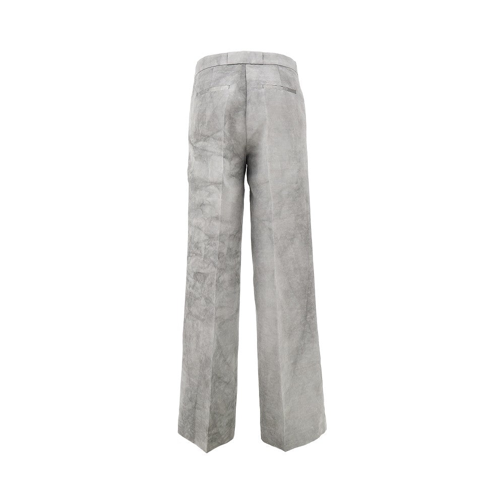 Pantalone in raso fiammato délavé