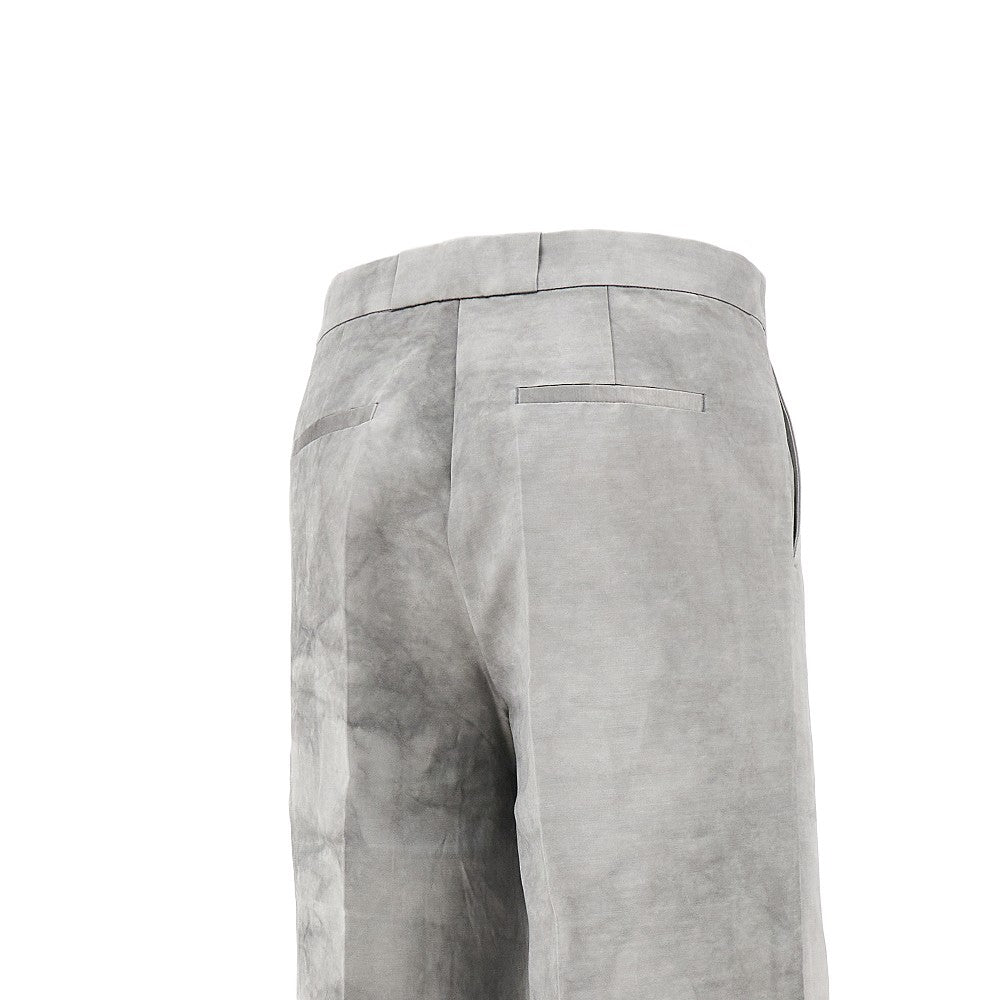 Pantalone in raso fiammato délavé