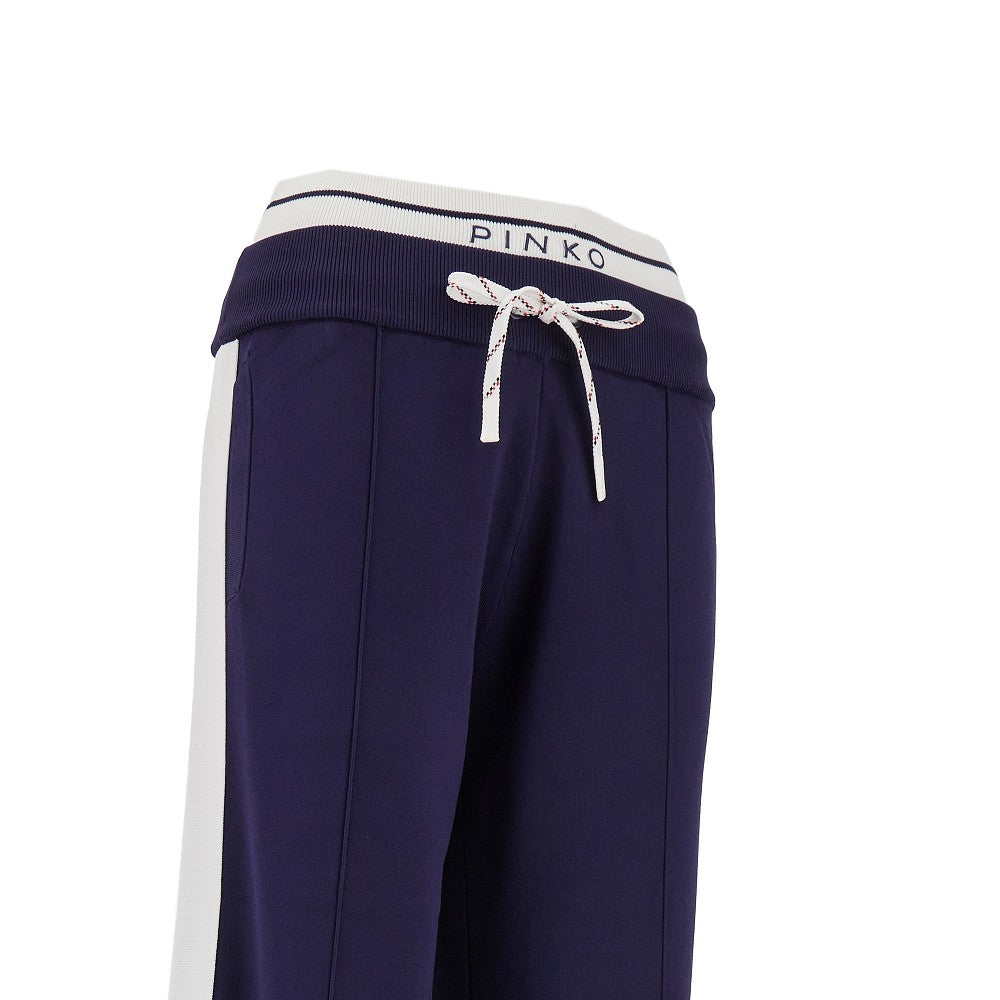 Wide-leg knitted sporty pants