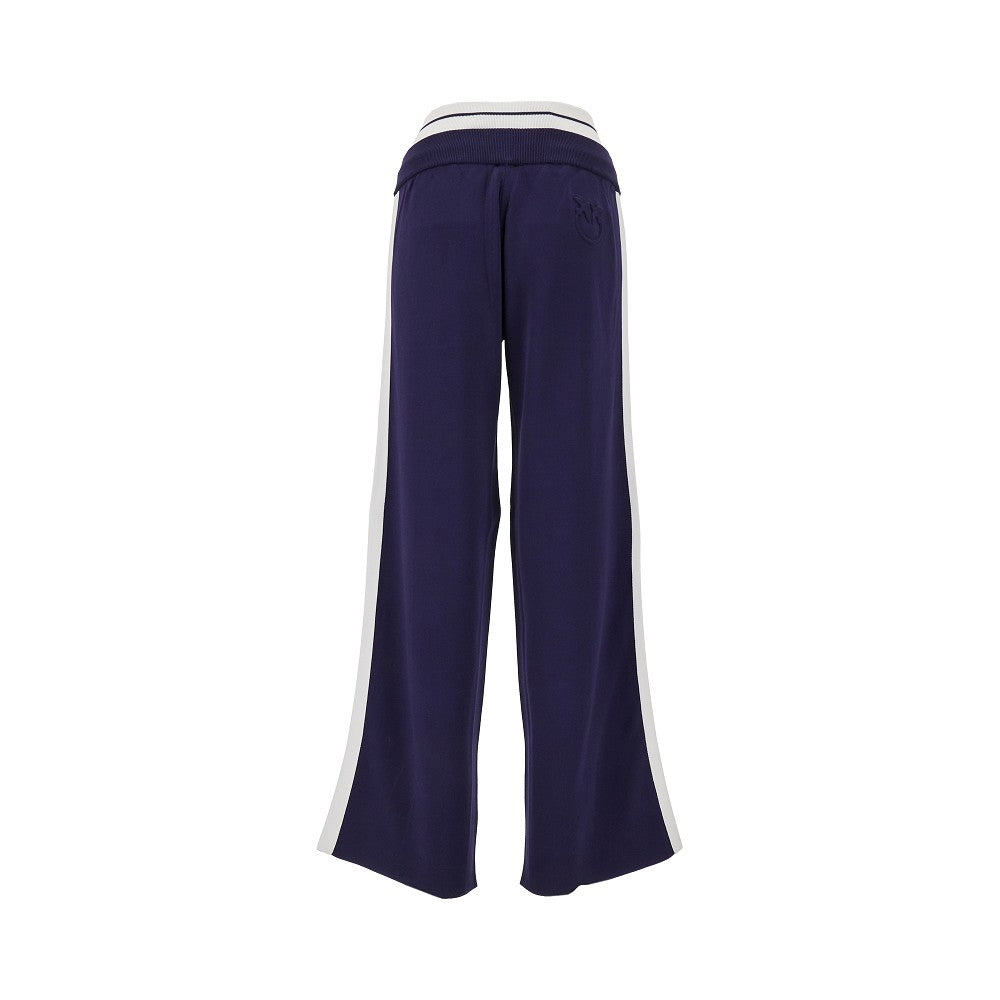 Wide-leg knitted sporty pants